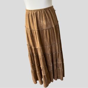 Vintage Faux Suede Maxi Skirt Size M